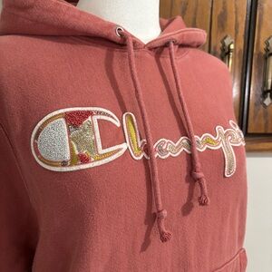Champion Reverse Weave Hoodie Red Sandalwood Pullover Sweatshirt Size Small